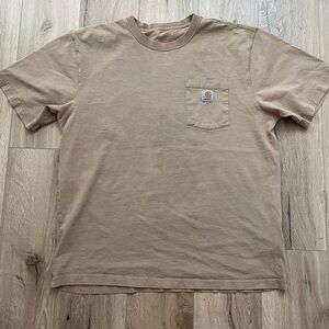Carhartt K87 heavyweight cotton pocket t size L desert color one hole on sleeve